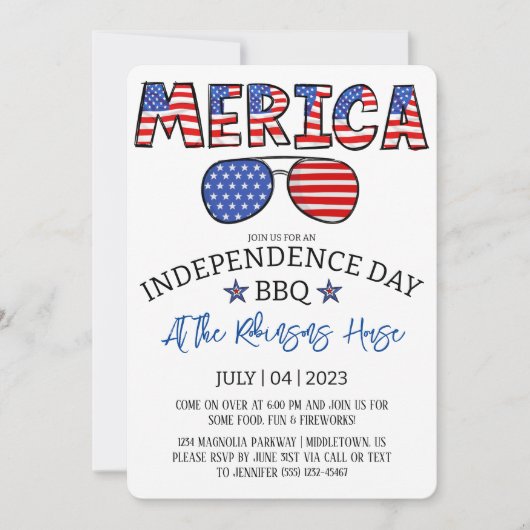 Invitation 4 juillet fête de l'indépendance (Devant)
