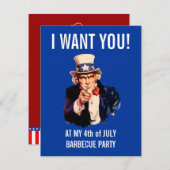 Invitation 4 juillet fête de l'indépendance (Devant / Derrière)