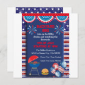 Invitation 4 juillet Fête de l'Indépendance conception du par (Devant / Derrière)