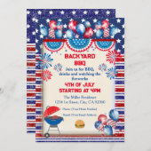 Invitation 4 juillet Fête de l'Indépendance conception du par (Devant / Derrière)