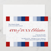 Invitation 4 juillet Fête de l'Indépendance rouge blanc (Devant / Derrière)