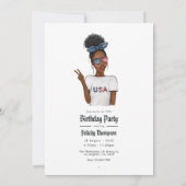 Invitation 4 juillet Fête de l'Indépendance USA Anniversaire (Dos)