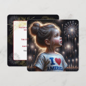 Invitation 4 juillet Fête des feux d'artifice (Devant / Derrière)