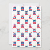 Invitation 4 juillet Fête Gâteau rouge blanc et bleu (Dos)