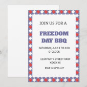 Invitation 4 juillet fête heureuse de l'indépendance (Devant / Derrière)