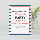 Invitation 4 juillet fête joyeuse fête de l'indépendance (Debout devant)