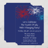 Invitation 4 juillet (Feu d'artifice Étoile (Devant / Derrière)