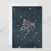 Invitation 4 juillet Feu d'artifice, Étoiles & Grilles (Dos)