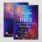Invitation 4 juillet, Feu d'artifice, Jour de l'Indépendance (Devant / Derrière)