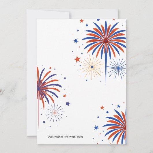 Invitation 4 juillet Feu d'artifice T-Rex America Flag BBQ Pa (Dos)