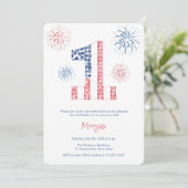 Invitation 4 juillet Feu d'artifice Unisex Twins 1er fête d'a (Debout devant)