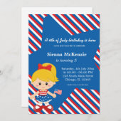 Invitation 4 juillet fille (Devant / Derrière)