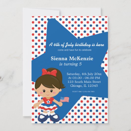 Invitation 4 juillet fille (Devant)