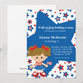 Invitation 4 juillet fille (Devant / Derrière)