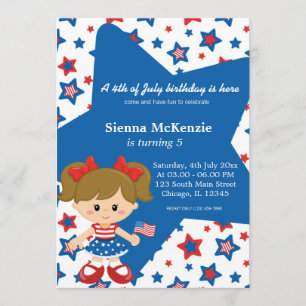 Invitation 4 juillet fille