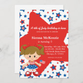 Invitation 4 juillet fille (Devant / Derrière)