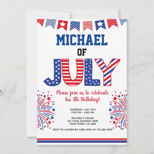 Invitation 4 juillet, Firecracker (Devant)