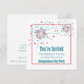 Invitation 4 juillet Fireworks Party (Devant / Derrière)