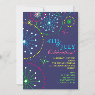 Invitation 4 juillet Fireworks Party