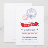 Invitation 4 juillet Fireworks Party (Devant / Derrière)