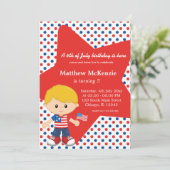 Invitation 4 juillet garçon d'anniversaire (Debout devant)