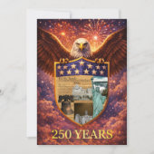 Invitation 4 juillet Grand Aigle Américain Bouclier 250e (Devant)