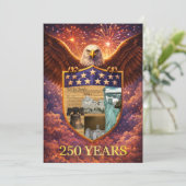 Invitation 4 juillet Grand Aigle Américain Bouclier 250e (Debout devant)
