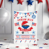 Invitation 4 juillet Grill Navy Blue Barbeque BBQ Party