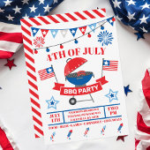 Invitation 4 juillet Grill Red Barbeque