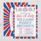 Invitation 4 juillet Indépendance Réunion familiale américain (Devant / Derrière)