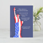 Invitation 4 juillet invitation, statue de la liberté (Debout devant)