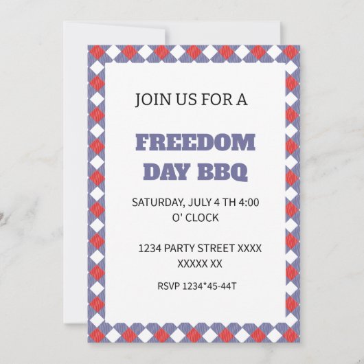 Invitation 4 juillet jour de l'indépendance (Devant)