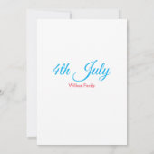 Invitation 4 juillet jour de l'indépendance ajoutez nom texte (Dos)