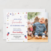 Invitation 4 juillet Little Firecracker 1er anniversaire (Devant)