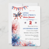 Invitation 4 juillet Little miss America 2e anniversaire (Devant)