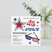 Invitation 4 juillet lunettes de soleil patriotiques de (Debout devant)