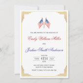 Invitation 4 juillet Mariage patriotique américain (Devant)