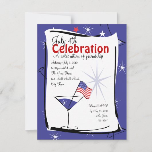 Invitation 4 juillet Martini (Devant)