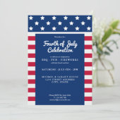 Invitation 4 juillet moderne rouge blanc et bleu (Debout devant)