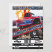 Invitation 4 juillet Monster Truck fête d'anniversaire (Devant)