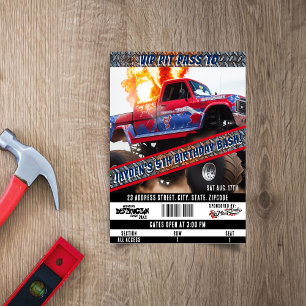 Invitation 4 juillet Monster Truck fête d'anniversaire