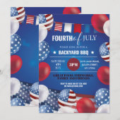 Invitation 4 juillet Parti BBQ Amérique 4ème indépendance (Devant / Derrière)