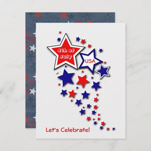 Invitation 4 juillet parti Patriotique BBQ (Devant / Derrière)