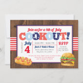 Invitation 4 juillet partie patriotique de barbecue (Devant)