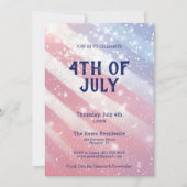 Invitation 4 juillet Parties scintillant du Parti Rouge Blanc (Devant)