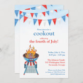 Invitation 4 juillet Party BBQ (Devant / Derrière)