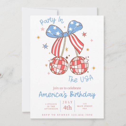 Invitation 4 juillet Party, Invi du parti patrioti (Devant)