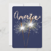 Invitation 4 juillet Party Sparkler (Devant)