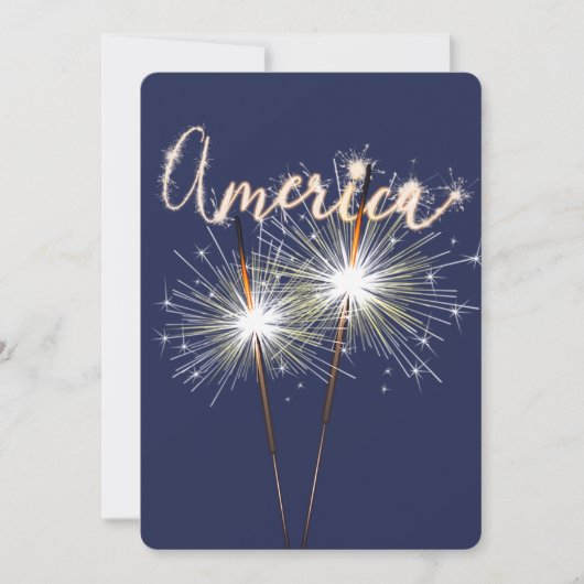Invitation 4 juillet Party Sparkler (Devant)
