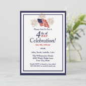 Invitation 4 juillet Party USA Drapeau Gold Fireworks Classic (Debout devant)